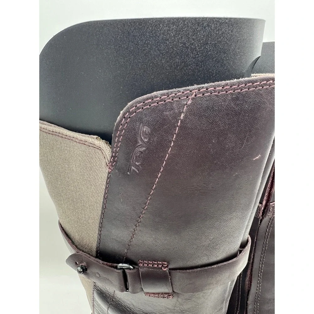 Gorpcore Teva‎ De La Vina Waterproof Leather Riding Boots 7 Brown Plum